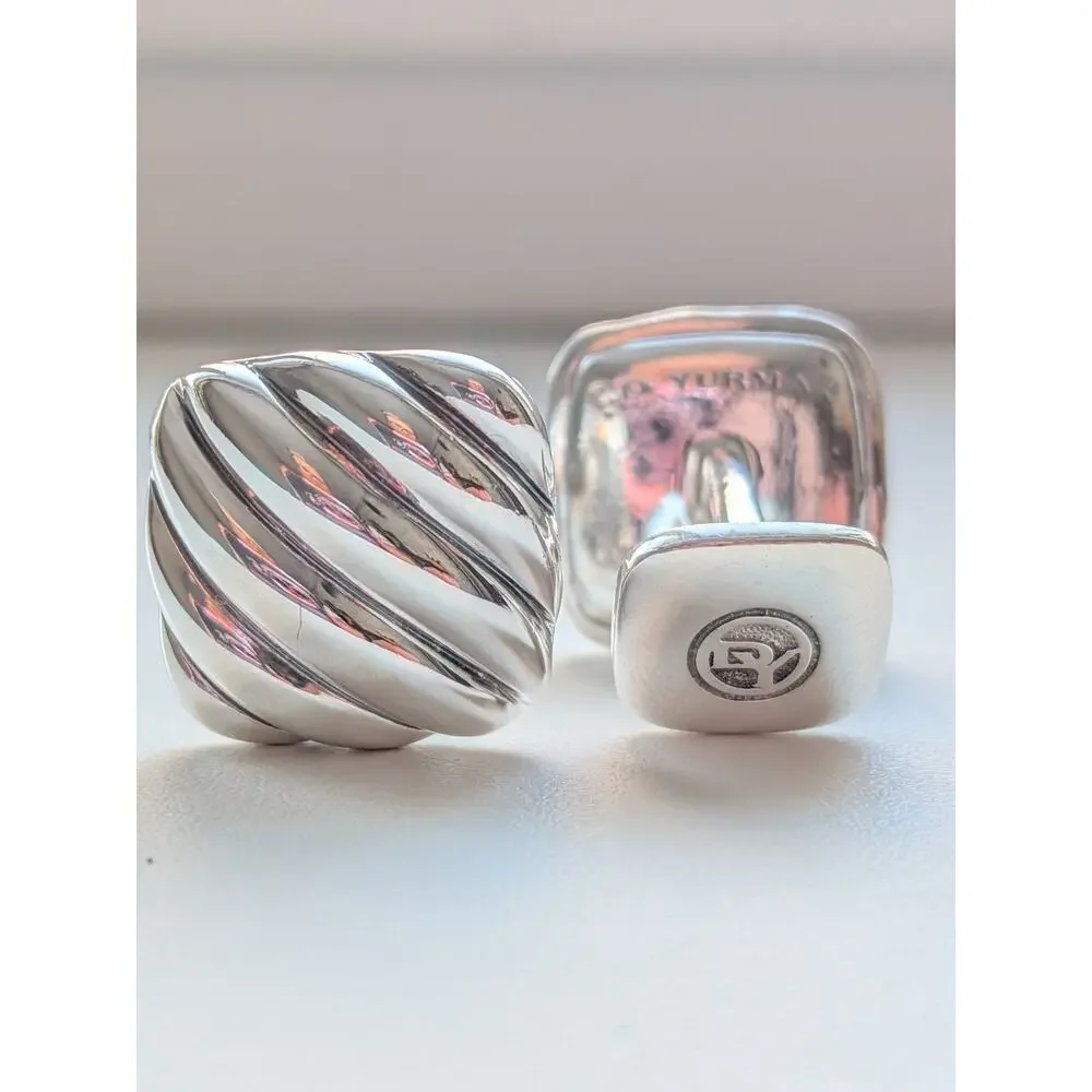 David Yurman Square Cable Cufflinks in 925 Sterling Silver